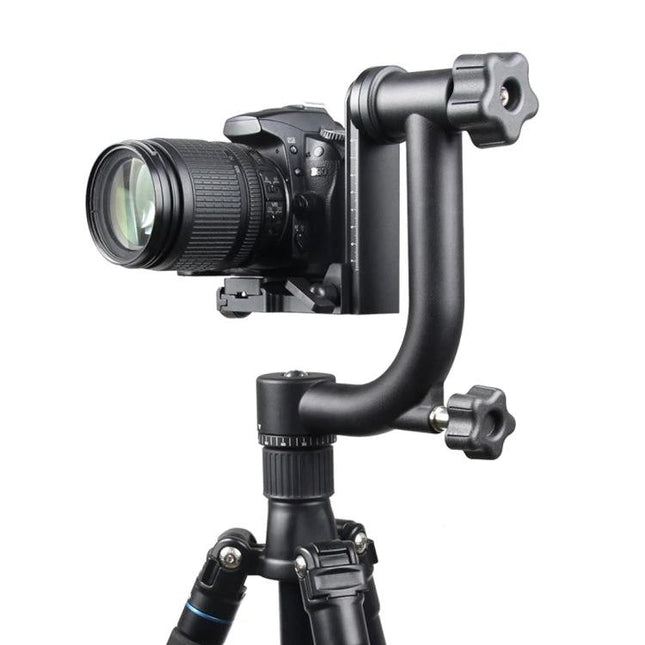 YELANGU 360 Degree Gimbal Tripod Head for Home Cameras mounted with DSLR for smooth panorama and steady video capture