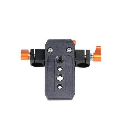 YELANGU A7 Camera Cage Set for Stable Video Recording – top view of black aluminum camera cage mounting plate with orange knobs