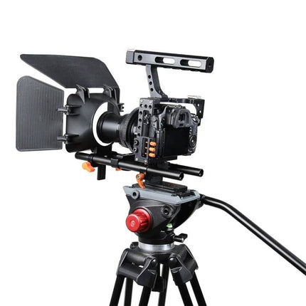 YELANGU A7 Camera Cage Set for Stable Video Recording on tripod with matte box and top handle for handheld vlogging