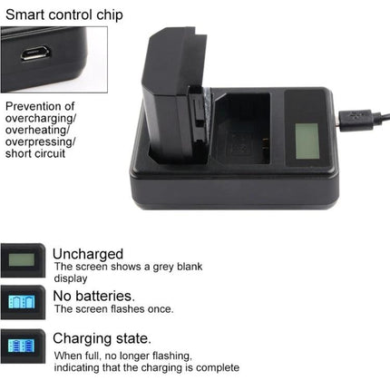 Portable USB Battery Charger for Sony NP-FZ100 Cameras with USB port, LCD charge indicator and smart control chip