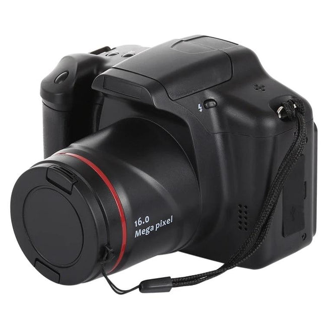 Digital Camera for High-Quality Photo and Video Capture compact black camera with 1.3MP sensor and 16MP interpolation