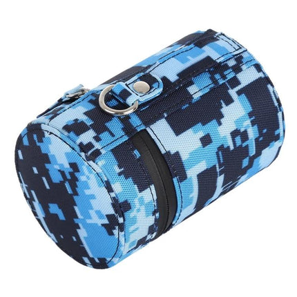 Small Camouflage Zippered Pouch for DSLR Camera Lenses - compact blue digital camo lens protective case