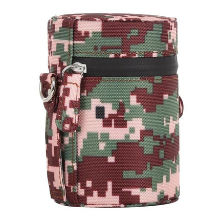 Small Camouflage Zippered Pouch for DSLR Camera Lenses compact protective camouflage lens case with shoulder strap