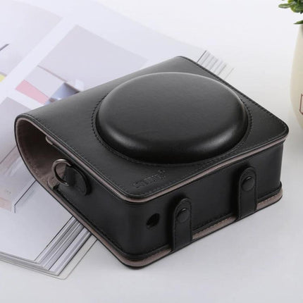 Retro Style PU Leather Camera Case for Fujifilm Instax SQ6 with Strap in black, retro protective PU leather camera bag with strap