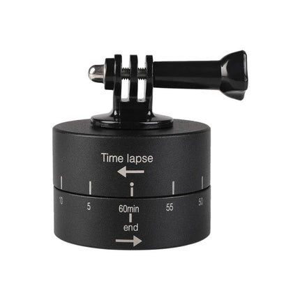 GoPro-Compatible Tripod Head for Time Lapse Photography compact black time-lapse head with 60min dial for outdoor vlogging and sunrise sequences