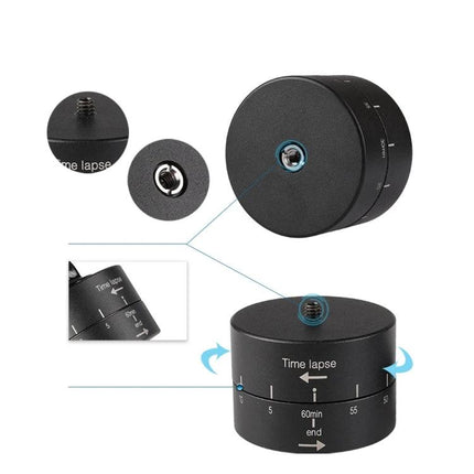 GoPro-Compatible Tripod Head for Time Lapse Photography compact black rotating head with 60min dial for sunrise and action sequences