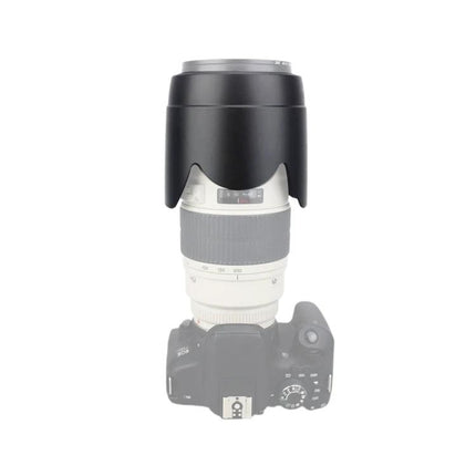 ET-83II Lens Hood Shade for Canon 70-200mm f/2.8L USM Lens on white background, showing hood mounted on telephoto lens