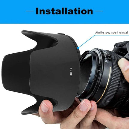 Lens Hood Shade for Nikon 70-200mm f/2.8 Lenses, Protects from Stray Light - PVC lens hood being installed on Nikon 70-200mm f/2.8 camera