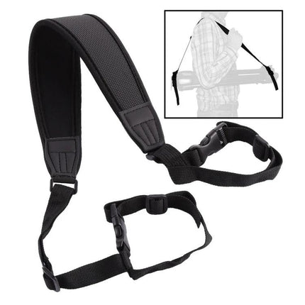 Durable Nylon Strap for Tripod Decompression and Carrying, 79cm Length - padded black nylon and diving material tripod harness for hands-free carrying
