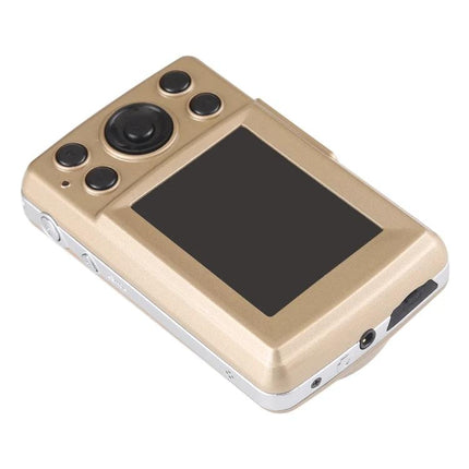 Compact Digital Video Camera for High-Quality Recordings small gold camcorder with 2.4-inch TFT LCD and control buttons