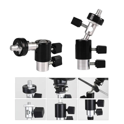 D Type Multifunctional Bracket for Flash Lights and Cameras, 2kg Capacity - aluminum alloy mount for flashes, umbrellas and cameras