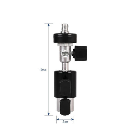 D Type Multifunctional Bracket for Flash Lights and Cameras, 2kg Capacity - compact 10cm aluminum alloy bracket with 1/4" screw for flashes and cameras