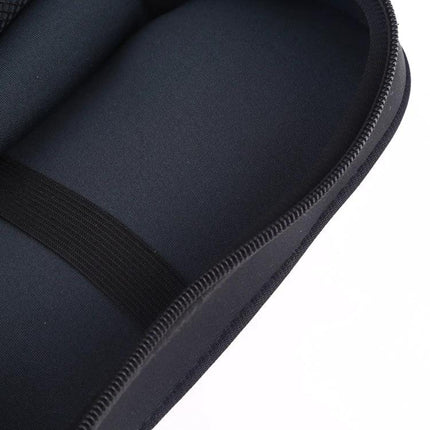 Handy Bag for Organizing Everyday Tech Essentials on the Go — navy interior with zippered main compartment and elastic strap for cables and mouse