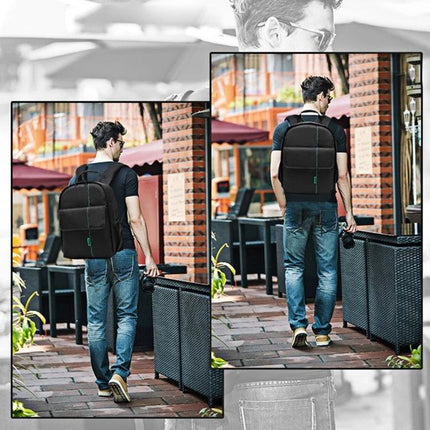 Indepman Waterproof Outdoor Camera Backpack for Sports and Travel - man walking in city with waterproof camera backpack, travel and adventure ready