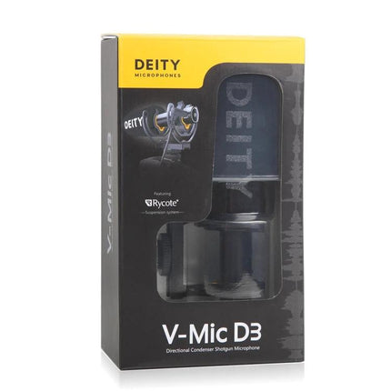 Deity Shotgun Microphone for Daily Vlogging and Interviews packaged V-Mic D3 directional condenser in retail box