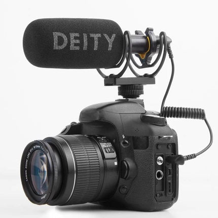 Deity Shotgun Microphone for Daily Vlogging and Interviews mounted on DSLR to record clear outdoor and indoor vlogs and interviews