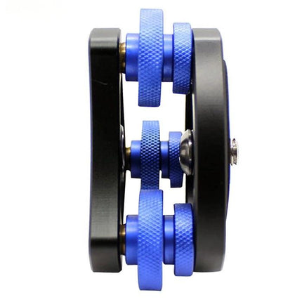 Tripod Leveling Base with Precision Adjustment for Photography — compact aluminum alloy leveling base with blue adjustment knobs