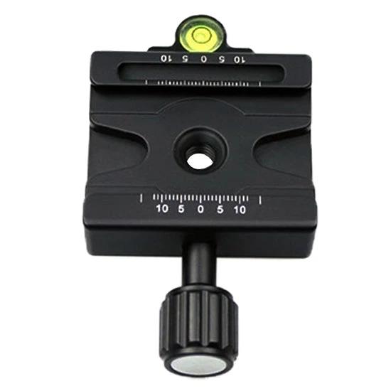 Quick Release Clamp Adapter for Arca Swiss Tripod Mounts - metal camera quick-release clamp with bubble level and adjustment knob