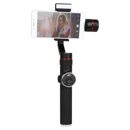 AFI Gimbal Stabilizer for Steady Smartphone Videos on Trips handheld gimbal with smartphone mounted showing vlogger recording smoothly