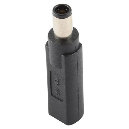 USB-C Female to 7.4mm x 5.0mm Male Adapter for HP Devices – compact black adapter for charging and data connections