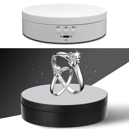 Compact 360 Degree Rotating Display Turntable for Photography and Video - compact ABS rotating display 138x35mm for jewelry photography
