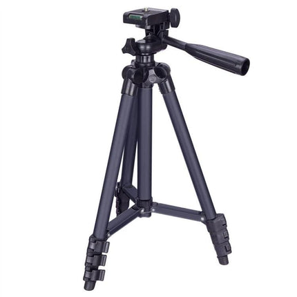 Aluminum Alloy Tripod for DSLR and Digital Cameras with Adjustable Height compact black tripod with pan handle for stable outdoor and indoor shooting