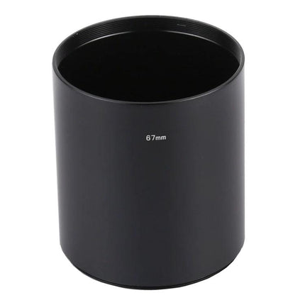 Full Metal Lens Hood for 67mm Medium Telephoto Lenses - durable black metal hood protecting lens from flare, dust, and impacts