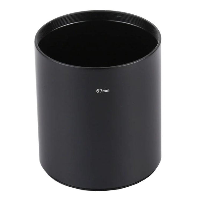 Full Metal Lens Hood for 67mm Medium Telephoto Lenses - durable black metal hood protecting lens from flare, dust, and impacts