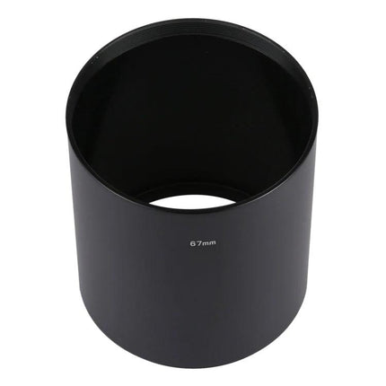 Full Metal Lens Hood for 67mm Medium Telephoto Lenses — black cylindrical metal hood marked 67mm, protects against flare and impacts