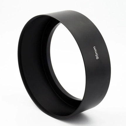 Straight Tube Full Metal Lens Hood for 95mm Telephoto Lenses, black metal 95mm lens hood protecting against stray light and impacts