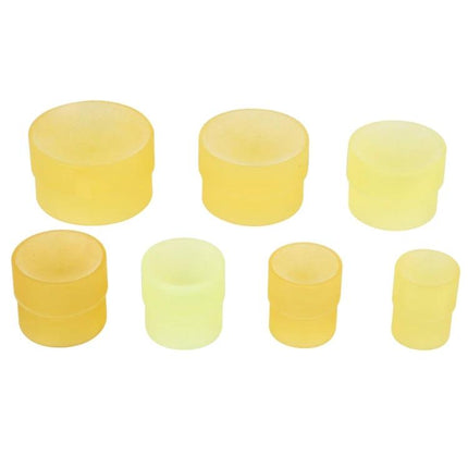 Versatile Multi-Size Camera Lens Filter Wrench Tool showing seven yellow beef tendon grips of varying sizes for removing stuck filters safely