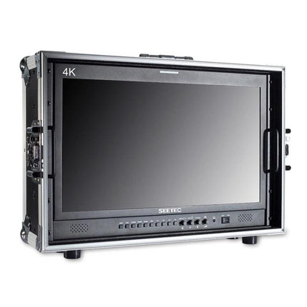 SEETEC 21.5-Inch IPS Field Monitor for Professional Video Work showing front view in protective case with 4K label