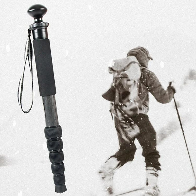 BEXIN Carbon Fiber Monopod for Portable Outdoor Photography - lightweight 31mm tapered monopod with wrist strap for hiking and snowy outdoor shots