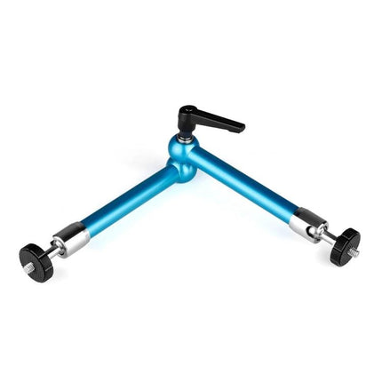 YELANGU 11-Inch Adjustable Magic Arm for Versatile Positioning - blue stainless steel camera and light mounting arm with quick-adjust lever