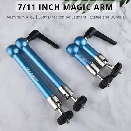 YELANGU 11-Inch Adjustable Magic Arm for Versatile Positioning blue stainless steel adjustable arm for cameras and lights