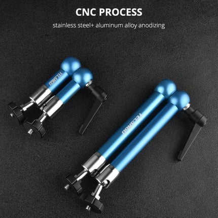 YELANGU 11-Inch Adjustable Magic Arm for Versatile Positioning – blue stainless steel camera and light mounting arm, adjustable joints and clamps