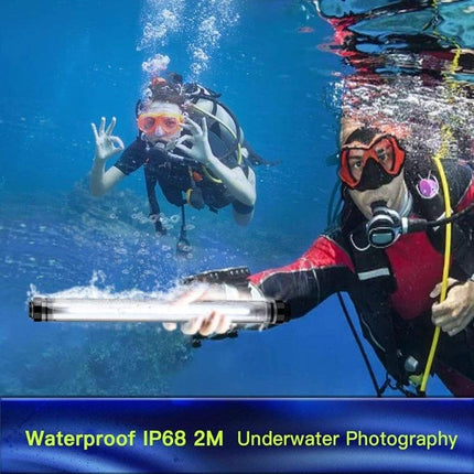 LUXCeO P7RGB Pro Handheld LED Light for Photo and Video Sessions underwater scuba photographer using waterproof IP68 light
