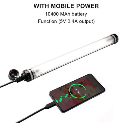 LUXCeO P7RGB Pro Handheld LED Light for Photo and Video Sessions charging phone with 10400mAh mobile power bank feature