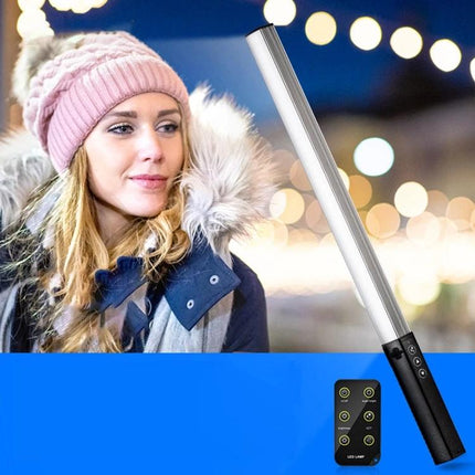 LUXCeO Handheld LED Video Light with Dual Color Temperature used for outdoor vlogging with remote control