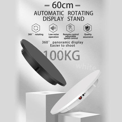 60cm Electric Rotating Display Stand for Product Showcases - 60cm ABS 110-240V rotating display for 360° product photography and retail showcases