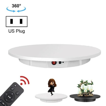 60cm Electric Rotating Display Stand for Product Showcases white ABS 360° turn remote control US plug for photography and retail displays