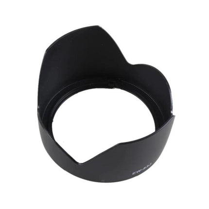 Lens Hood for Canon Cameras, Stray Light Protection Accessory — black petal-shaped lens hood protecting against flare and elements