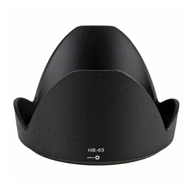 Lens Hood Shade Compatible with Nikon 24-85mm f/3.5-4.5 Lens - black PVC tulip-style HB-63 lens hood protecting against flare and impacts