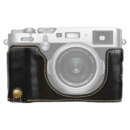 PU Leather Half Case with 1/4 Inch Thread for FUJIFILM X100V