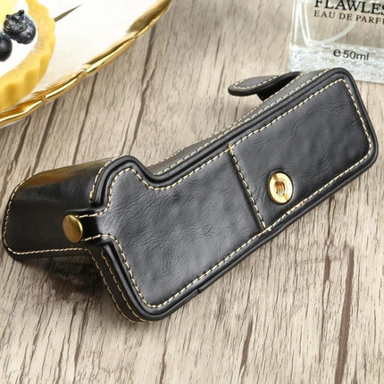 PU Leather Half Case with 1/4 Inch Thread for FUJIFILM X-T4 black stitched protective camera half case with tripod screw