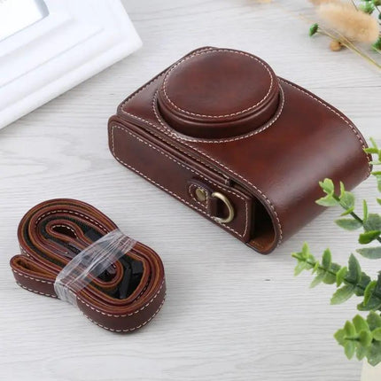 Soft PU Leather Protective Case for Digital Cameras with Strap