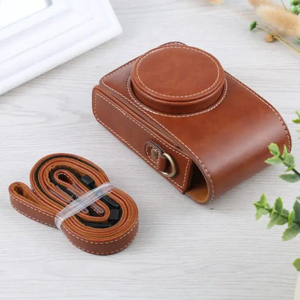 Soft PU Leather Protective Case for Digital Cameras with Strap