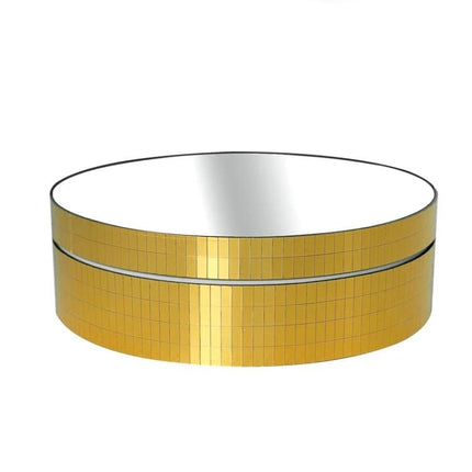 12cm Electric Rotating Display Stand for Product Showcasing gold rotating platform with mirror top for watches jewelry and small electronics