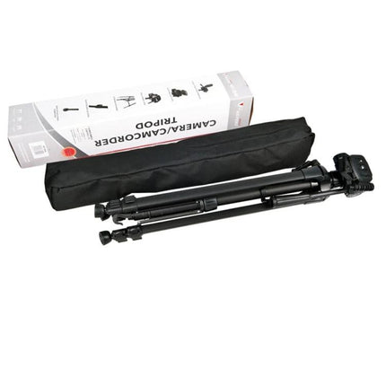 WeiFeng 3-Section Folding Tripod for Live Broadcast and Photography — folded aluminum tripod with carry bag and box for on-the-go shoots
