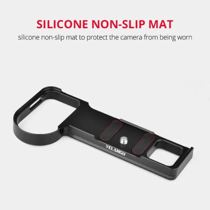 YELANGU Base L Plate Expansion Board for Nikon Z6 and Z7 Cameras - black CNC L-plate with silicone non-slip mat and tripod screw